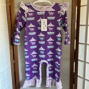 Pete + Lucy Purple Merry Go Round Pony One Piece Romper Multiple Sizes